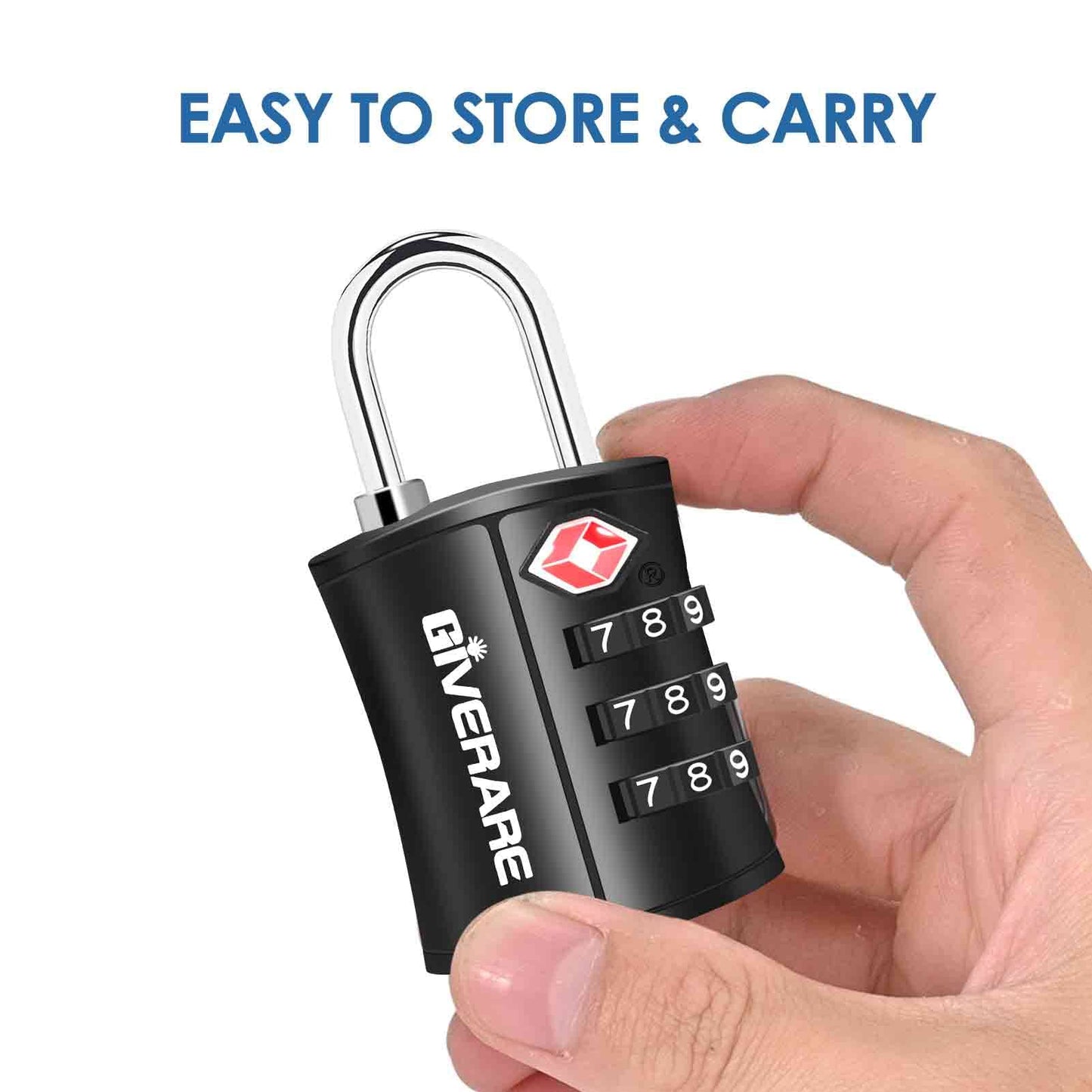 GIVERARE - Paquete de 4 cerraduras de equipaje de viaje aprobadas por la TSA, cerradura de combinación sin llave, candado de 3 dígitos, candado compatible con el centinela de viaje para clóset de