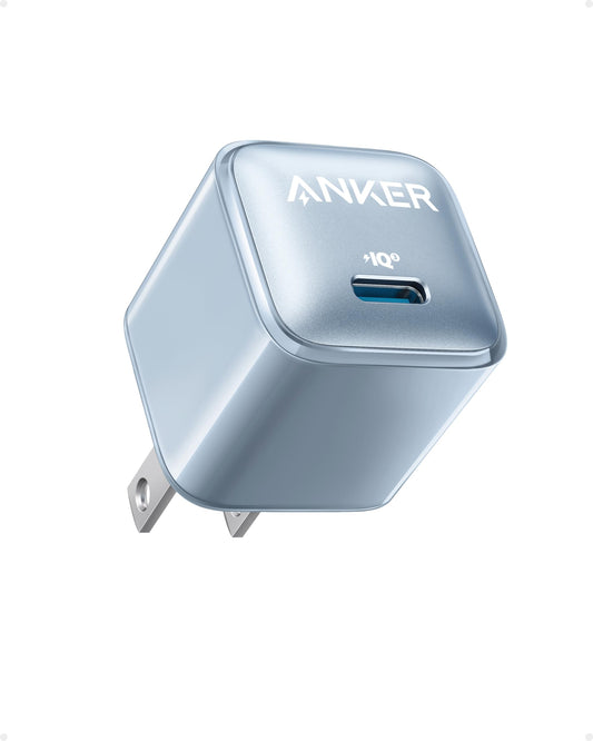 Anker Cargador USB C de 20 W, Cargador 511 (Nano Pro), PIQ 3.0 Cargador rápido Compacto para iPhone 15/15 Plus/15 Pro/15 Pro MAX, Serie 14/13/12, Galaxy, Pixel 4/3, iPad (Cable no Incluido)