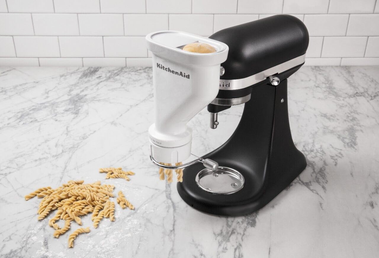 KitchenAid KSMPEXTA Gourmet Pasta Press Attachment with 6 Interchangeable Pasta Plates, Acero inoxidable