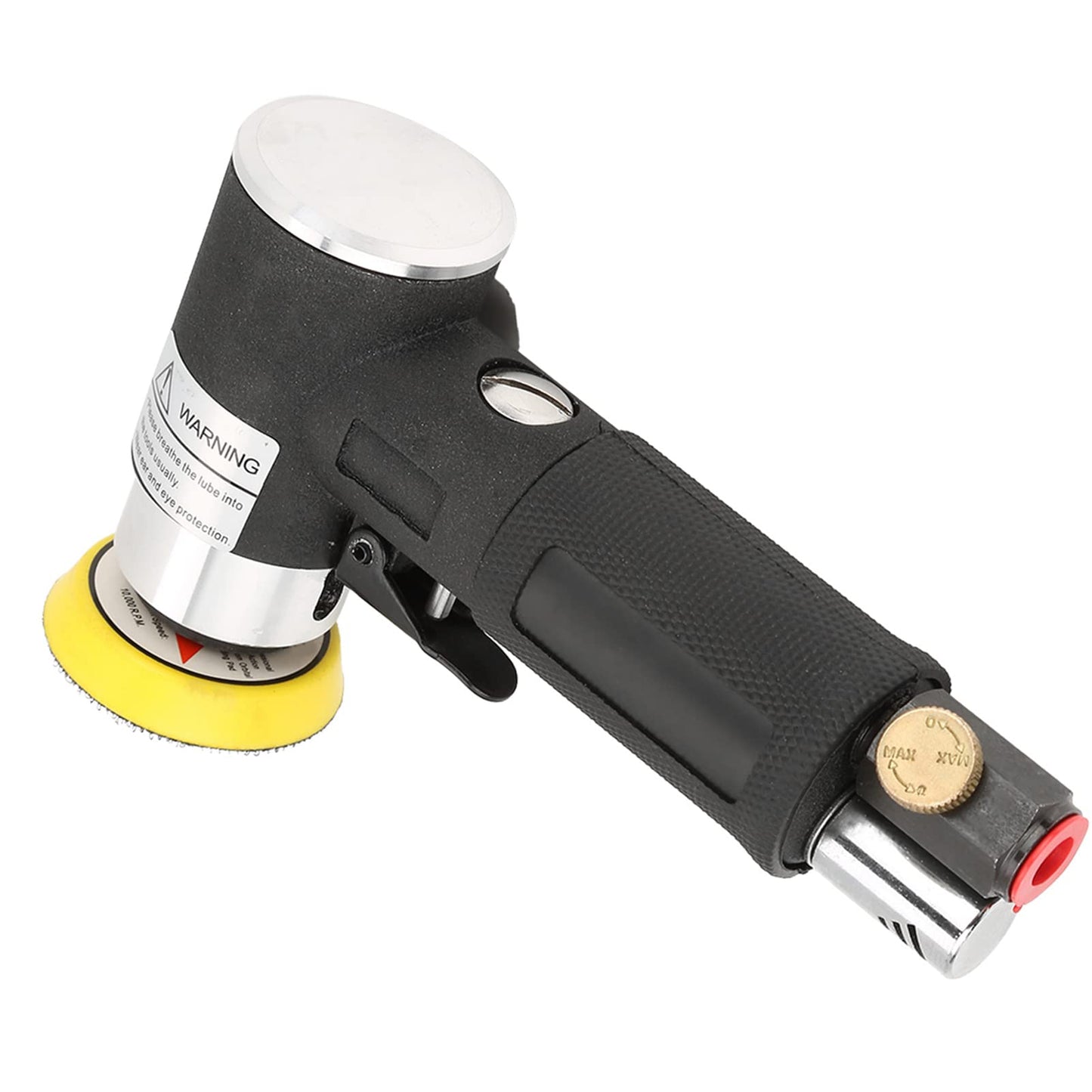 Lijadora de ángulo de Aire Mini Lijadora de ángulo de Aire Orbital Aleatoria 90 ° Pulidora Neumática y Almohadillas de Lijado de 2 Pulgadas y 3 Pulgadas