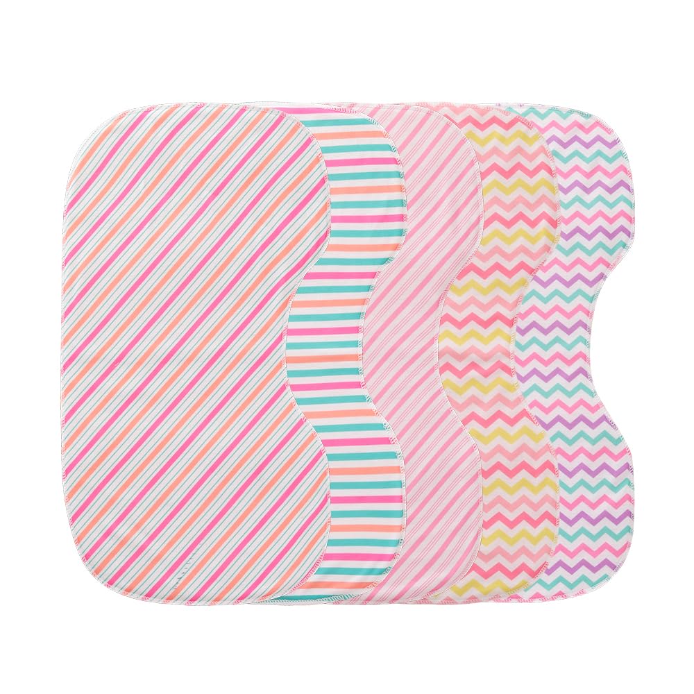 Sleepyturtle - Paños para eructos para bebé, toallas, paquete de 5, bebés, unisex, absorbentes, transpirables, con leche (rosa)