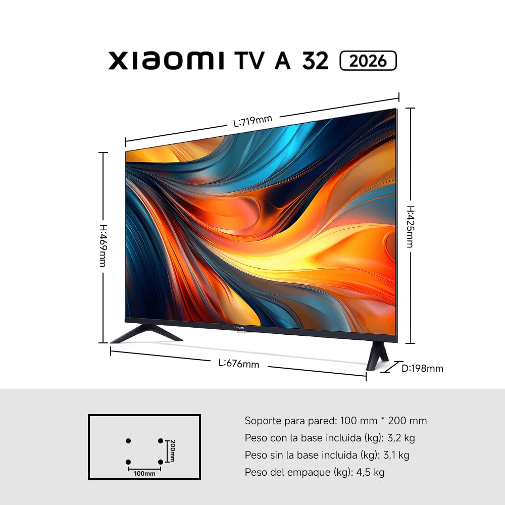 XIAOMI TV A 32 2026 | Google TV | Diseño Elegante con Bisel