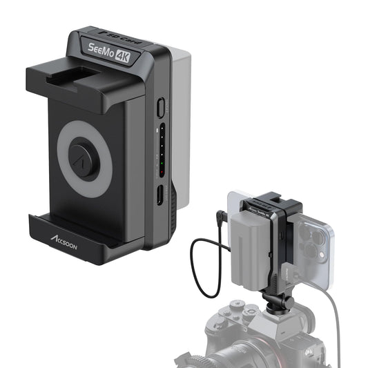 Accsoon - Adaptador de Captura de vídeo SeeMo Pro 4K para iOS - HDMI a USB-C/Lightning con certificación MFI.