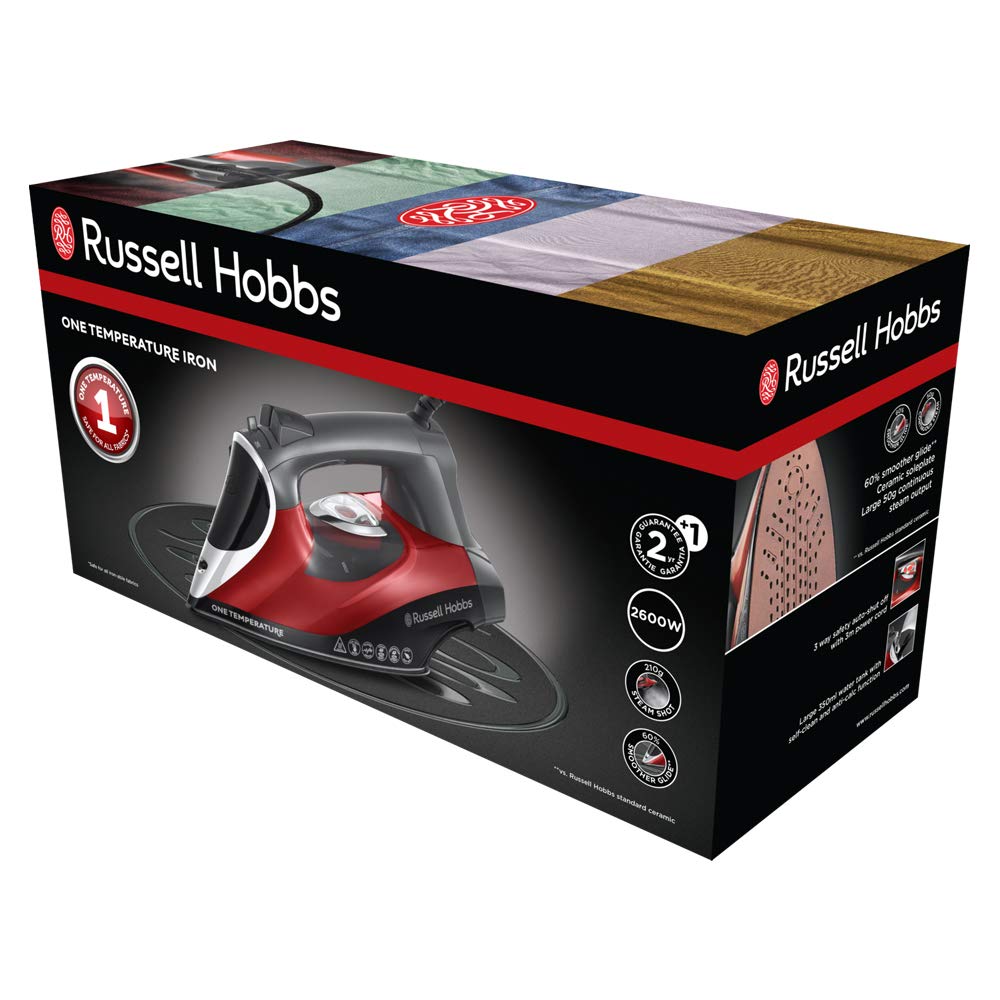Plancha de Vapor Russell Hobbs Turmalina One Perfect 2600 W con Autolimpieza y Antical