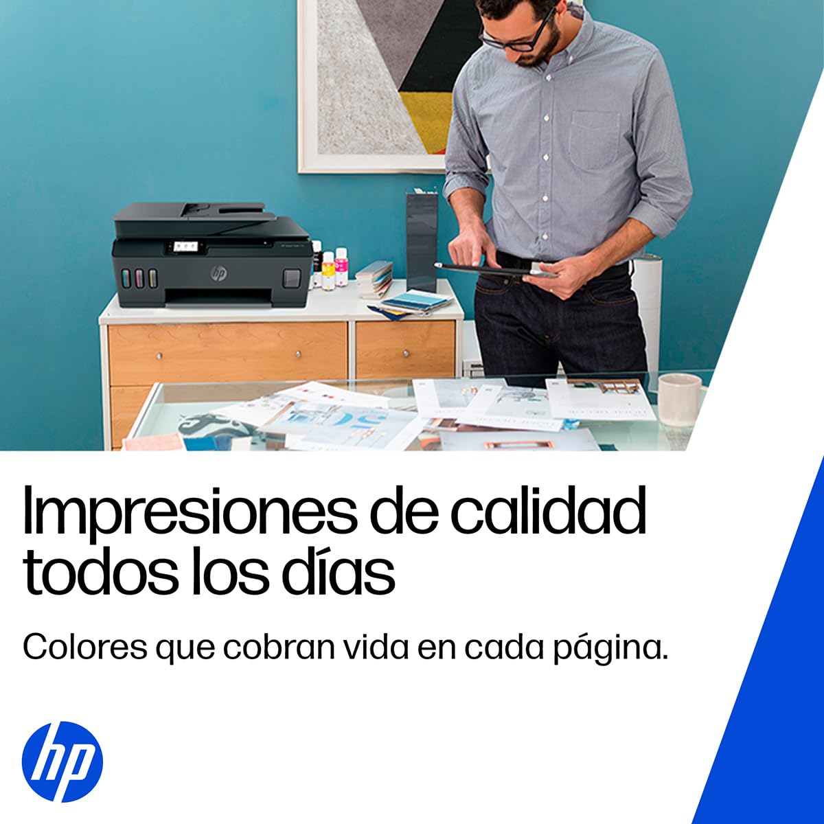 HP Impresora Multifuncional Smart Tank 530, Tinta Continua, Color, Wi-Fi, Dúplex (Doble Cara) Manual, ADF Alimentador Automático, Imprime Smart App, Impresión, Escaneo, Copiado (4SB24A)