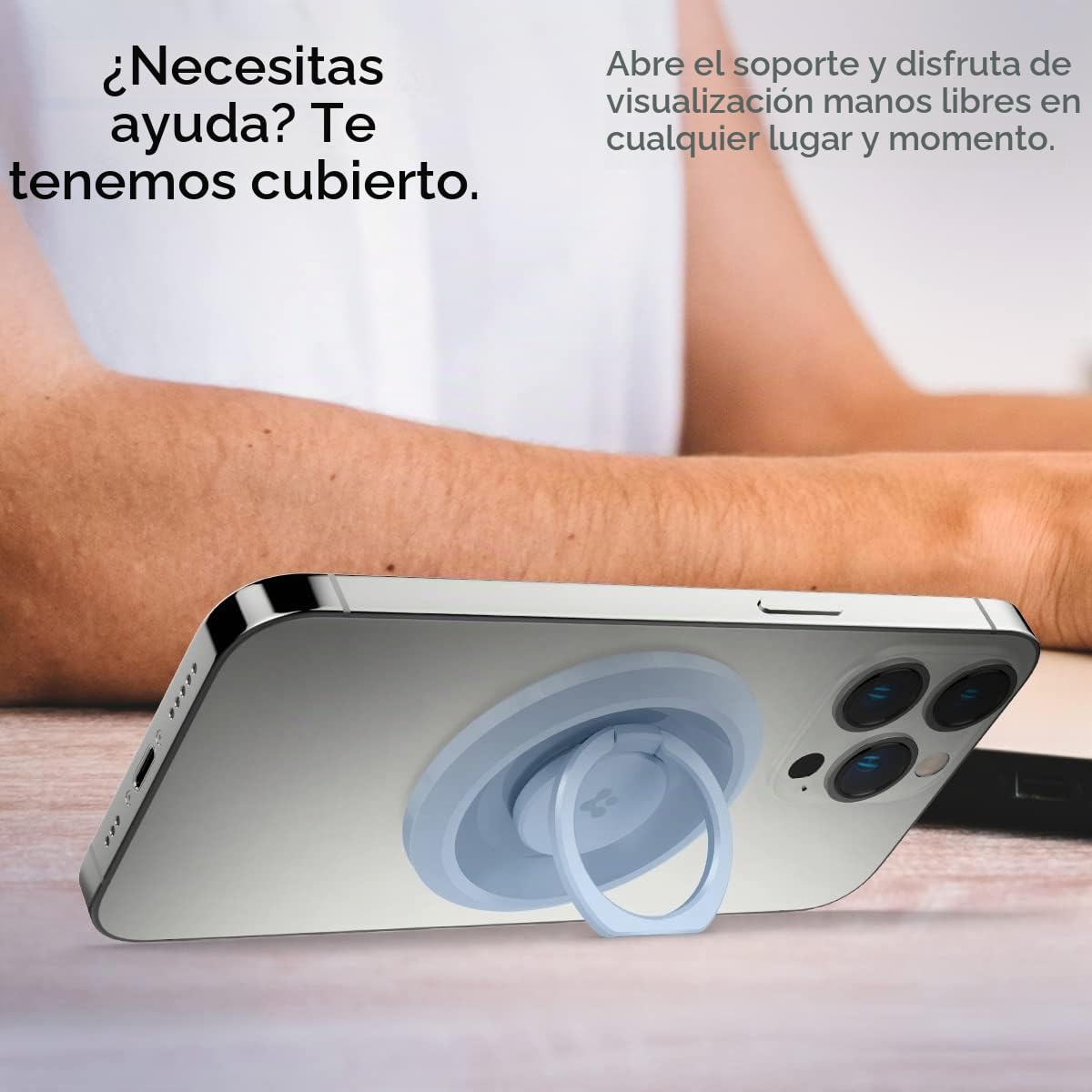 Soporte Magnético para Teléfono Spigen Azul Compatible con MagSafe y iPhone 17/16/15/14/13/12