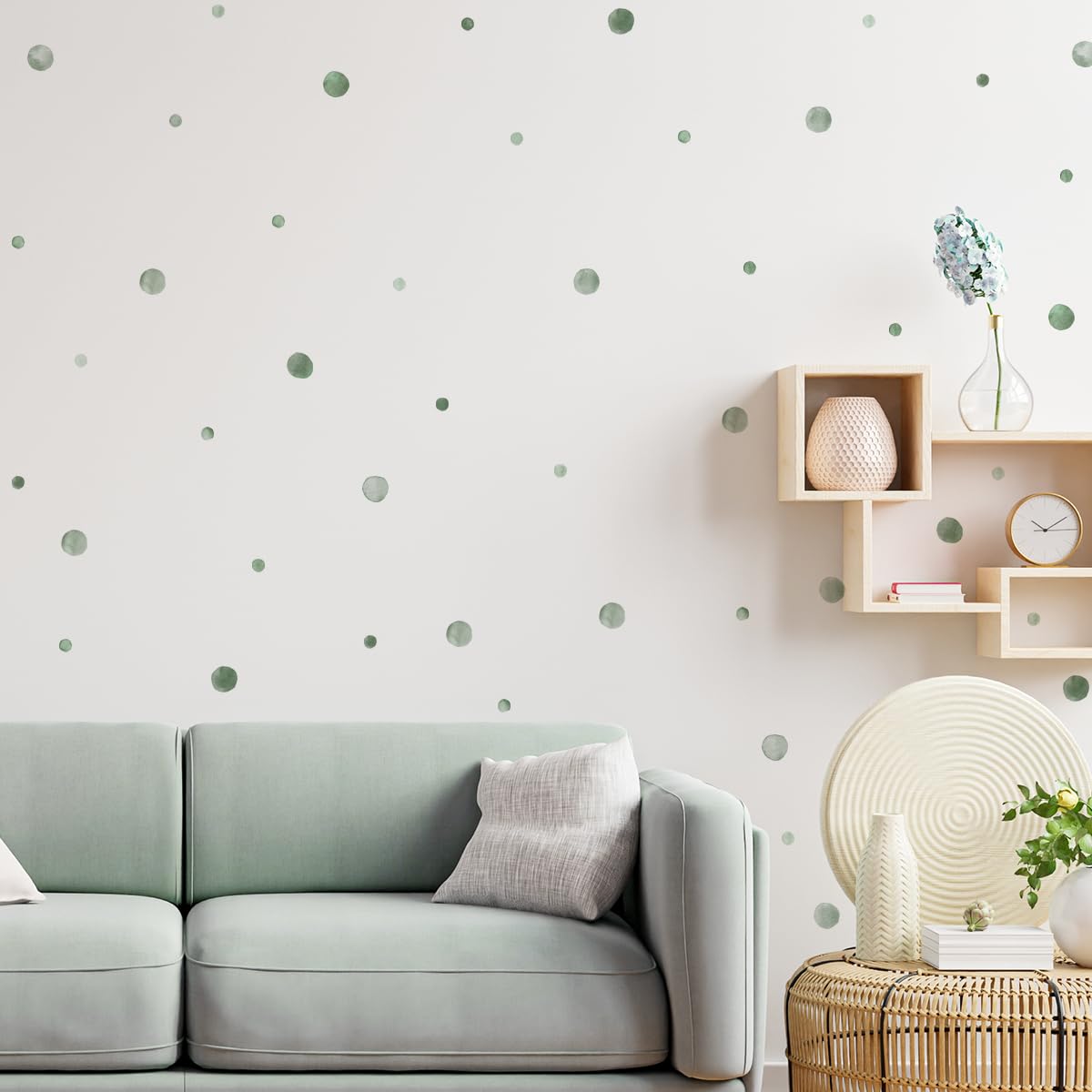 HJKlove 330 Calcomanías De Pared Con Puntos De Acuarela, Pegatinas De Pared De Lunares Bohemios Con Arcoíris Para Habitación De Niños, Decoración Multicolor