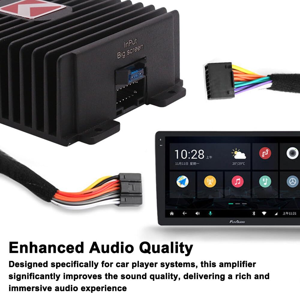 lifcasual Amplificador DSP de 4 Canales para Coche 80Wx4 o Amplificador de Potencia de modificación Sonido Digital Procor Clase A/B para Reproductor de Coche Android