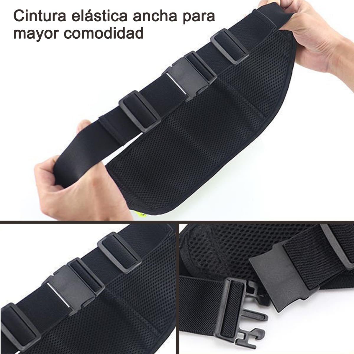 CHENGBAO Cangurera Hombre，Portátil Para Correr Cangurera Mujer，Impermeable Riñonera Hombre，Con Botella de Agua Cangurera Para Correr(Actualizar gris negro)