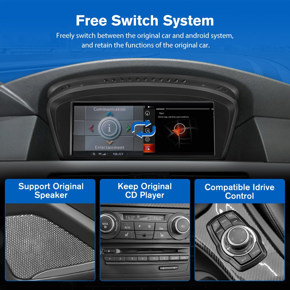 visualización de radio de coche Linux de 8.8 pulgadas para BMW Serie 3/5 E60 E61 E63 E64 E90 E91 E92 CCC (2004-2008) Wireless CarPlay Android Auto Display Mirror Link Bluetooth Video Player Unidad