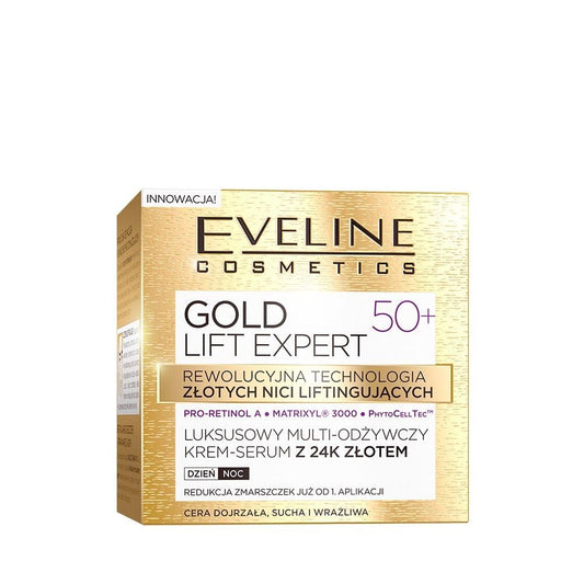 Gold Lift Expert - Suero de crema nutritiva de lujo con oro de 24 quilates a partir de 50 años