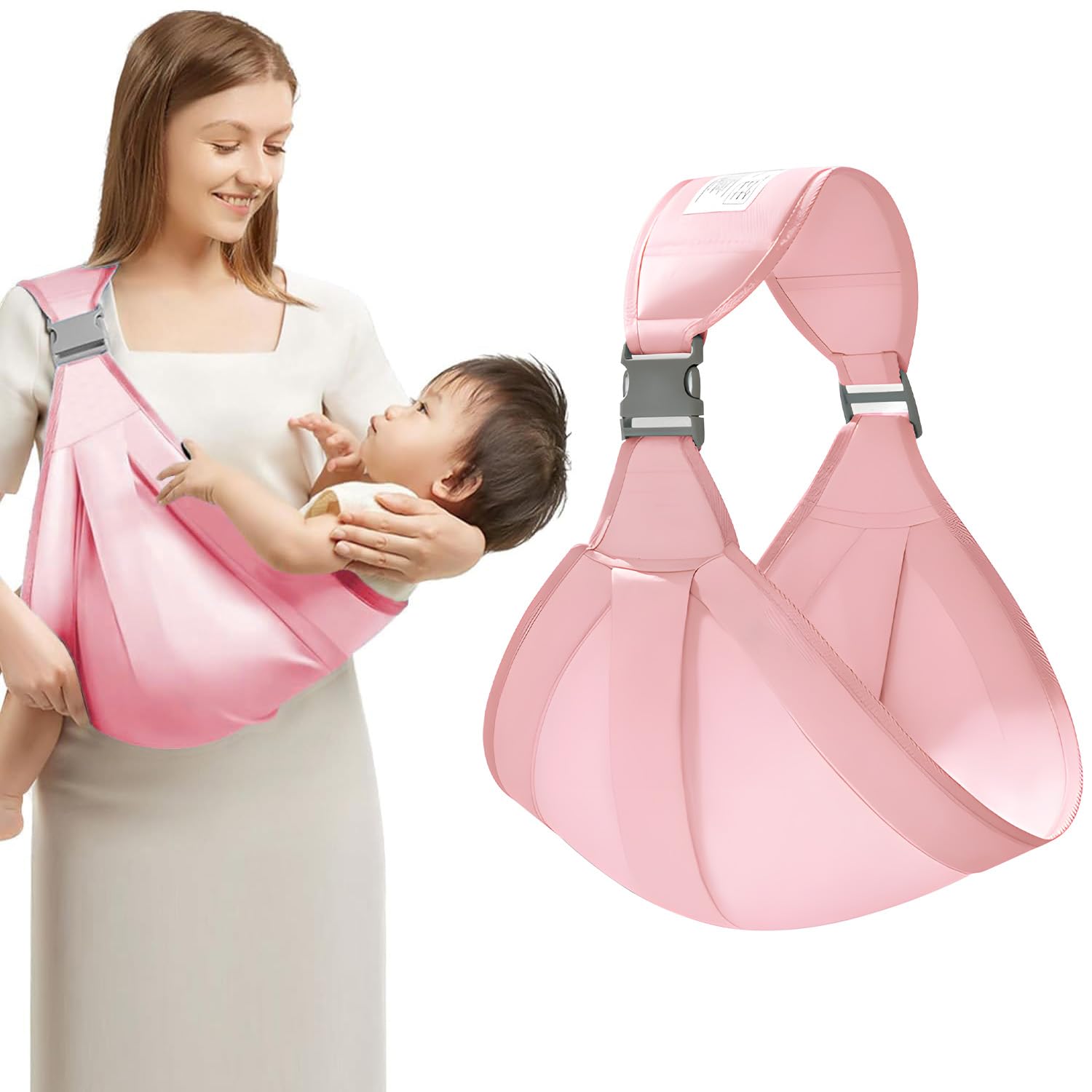 Rebozo Porta Bebé YDGAKN Rosa Ajustable y Transpirable