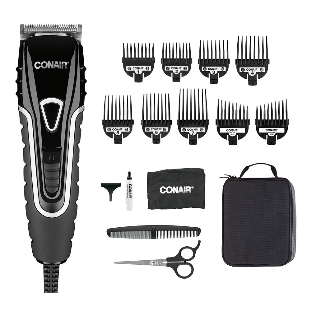 Conair Recortadora alambrica de 16 piezas 2 en 1 para cabello y barba hc2000es mx Negro