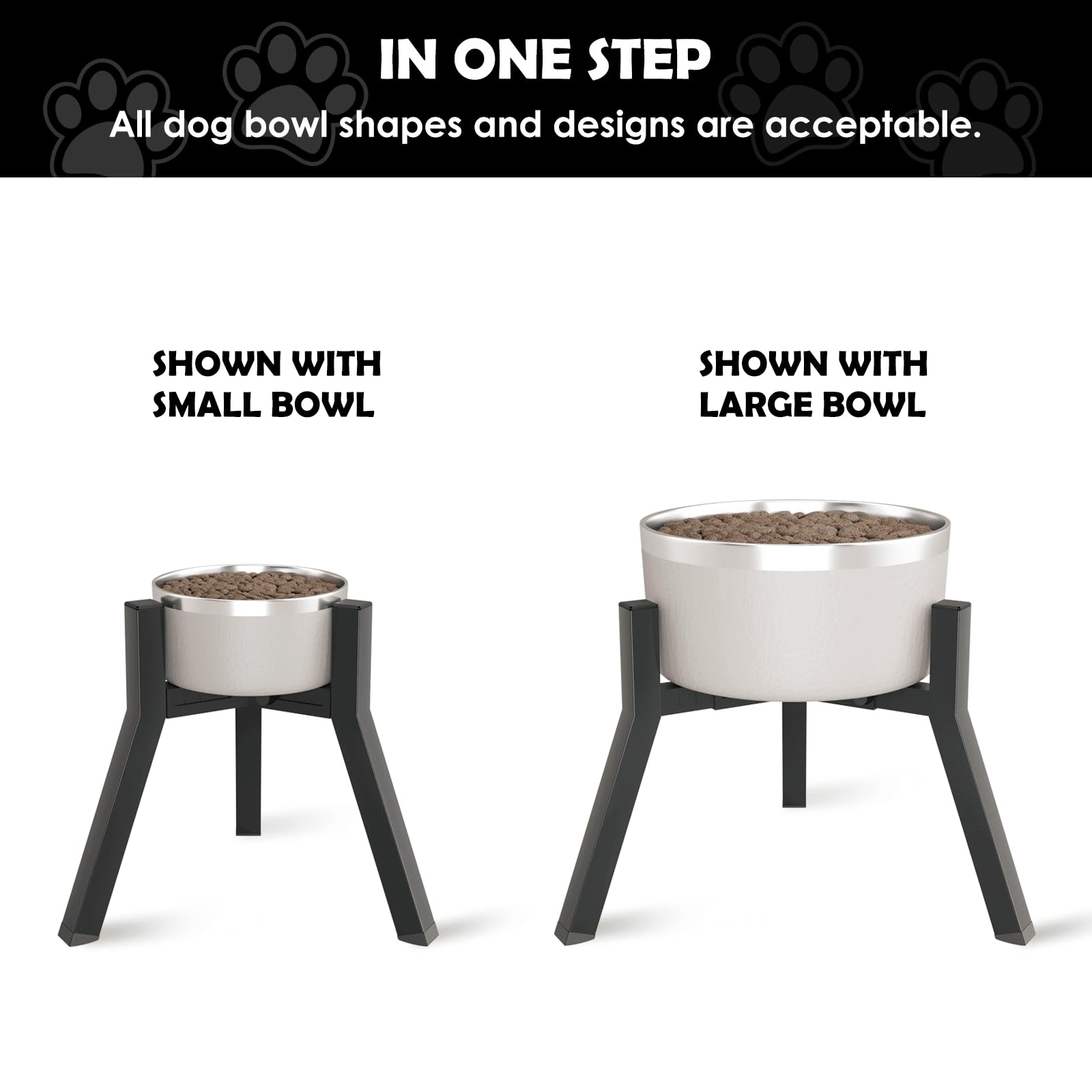 Tazón Elevado para Perros Grandes con Soporte Ajustable de 7 a 10.6 Pulgadas de Alto 11 Pulgadas