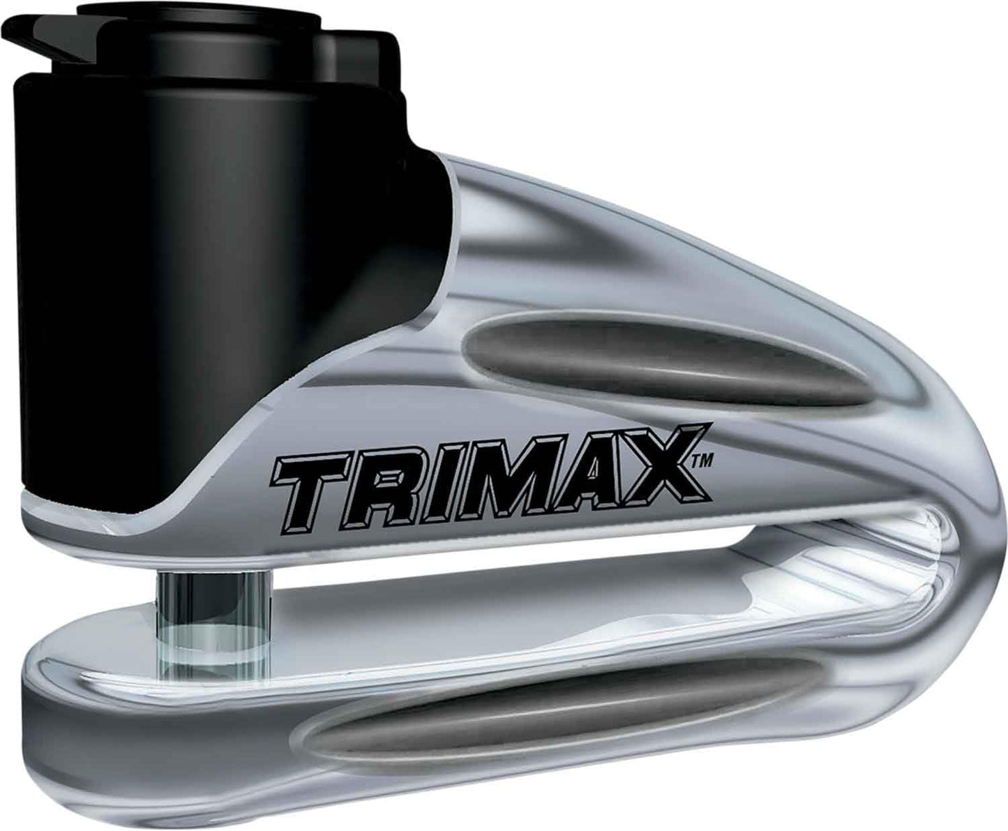 Trimax t665lc Metal endurecido Bloqueo de Disco – Chapado en Cromo 10 mm Pin (Largo) de Garganta con Funda y Cable recordatorio