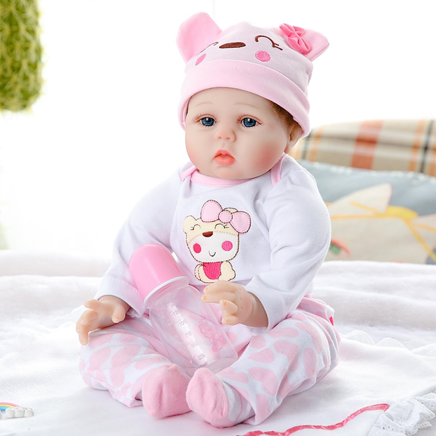 Muñeca Realista de Bebe Reborn MNJKJHL 45cm con Accesorios para Regalo de Cumpleaños