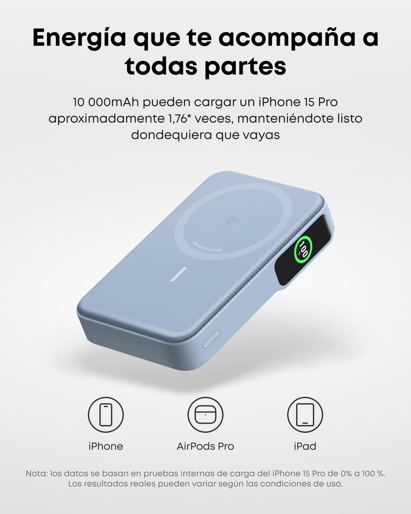 Powerbank Anker MagGo Negro Certificado Qi2 Carga Ultrarápida 15W Compatible con MagSafe 10000mAh Pantalla Inteligente y Soporte Plegable para iPhone 15/14/13/12
