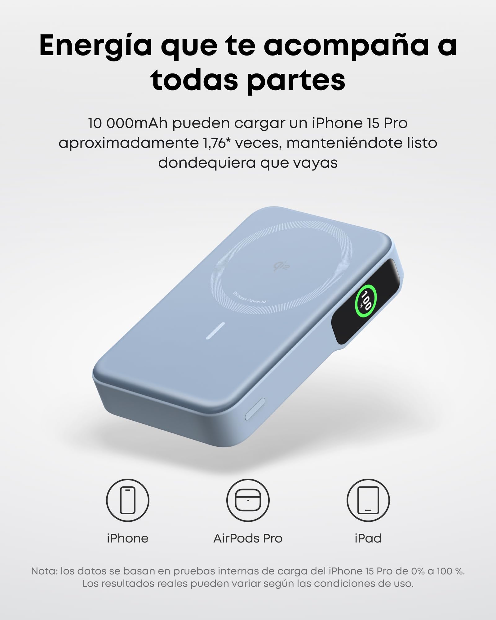 Powerbank Anker MagGo Negro Certificado Qi2 Carga Ultrarápida 15W Compatible con MagSafe 10000mAh Pantalla Inteligente y Soporte Plegable para iPhone 15/14/13/12