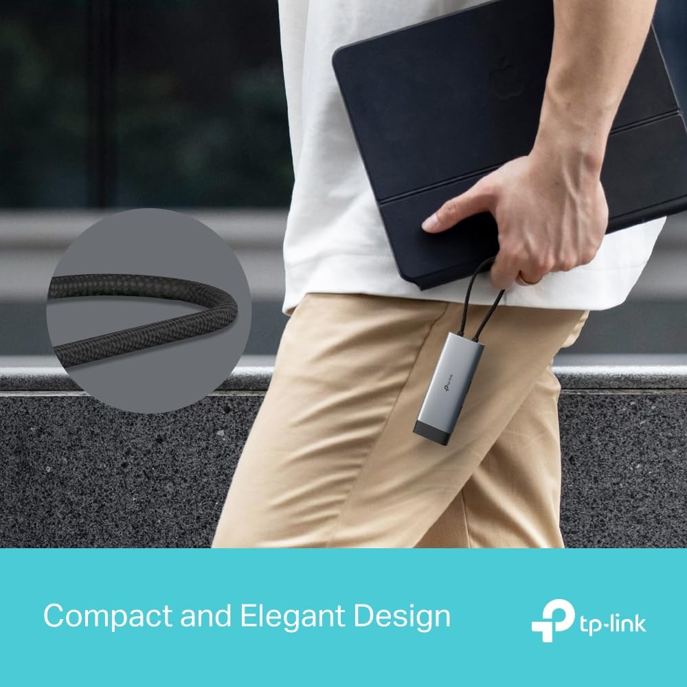 TP-Link Hub USB-C 5 en 1, HDMI 4K 60Hz, Carga Rápida PD 100W, Puertos USB-C 5Gbps y 2× USB-A, Plug & Play, Compatible con MacOS, Windows, Linux, iPadOS, iOS, Android, ChromeOS (UH5020C)