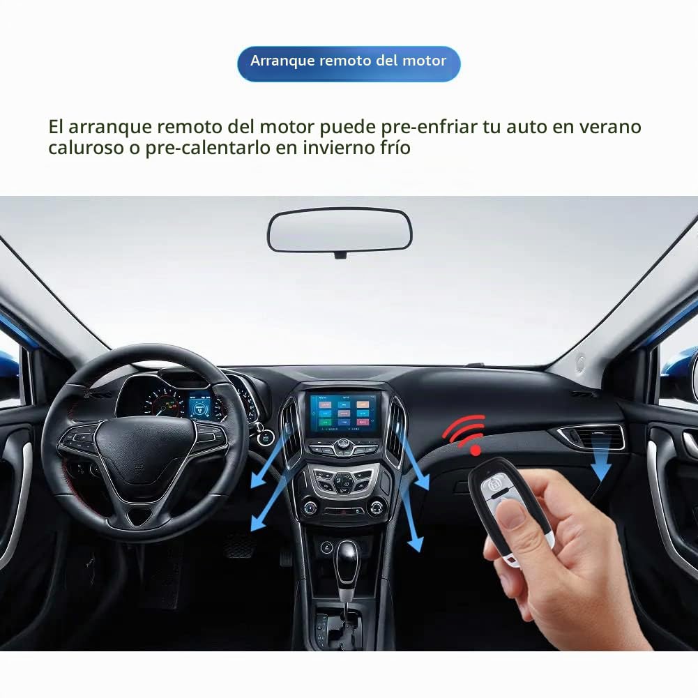 Sistema de Alarma de Coche EASYGUARD EC003 Negro con Smart Key y Botón de Arranque Universal