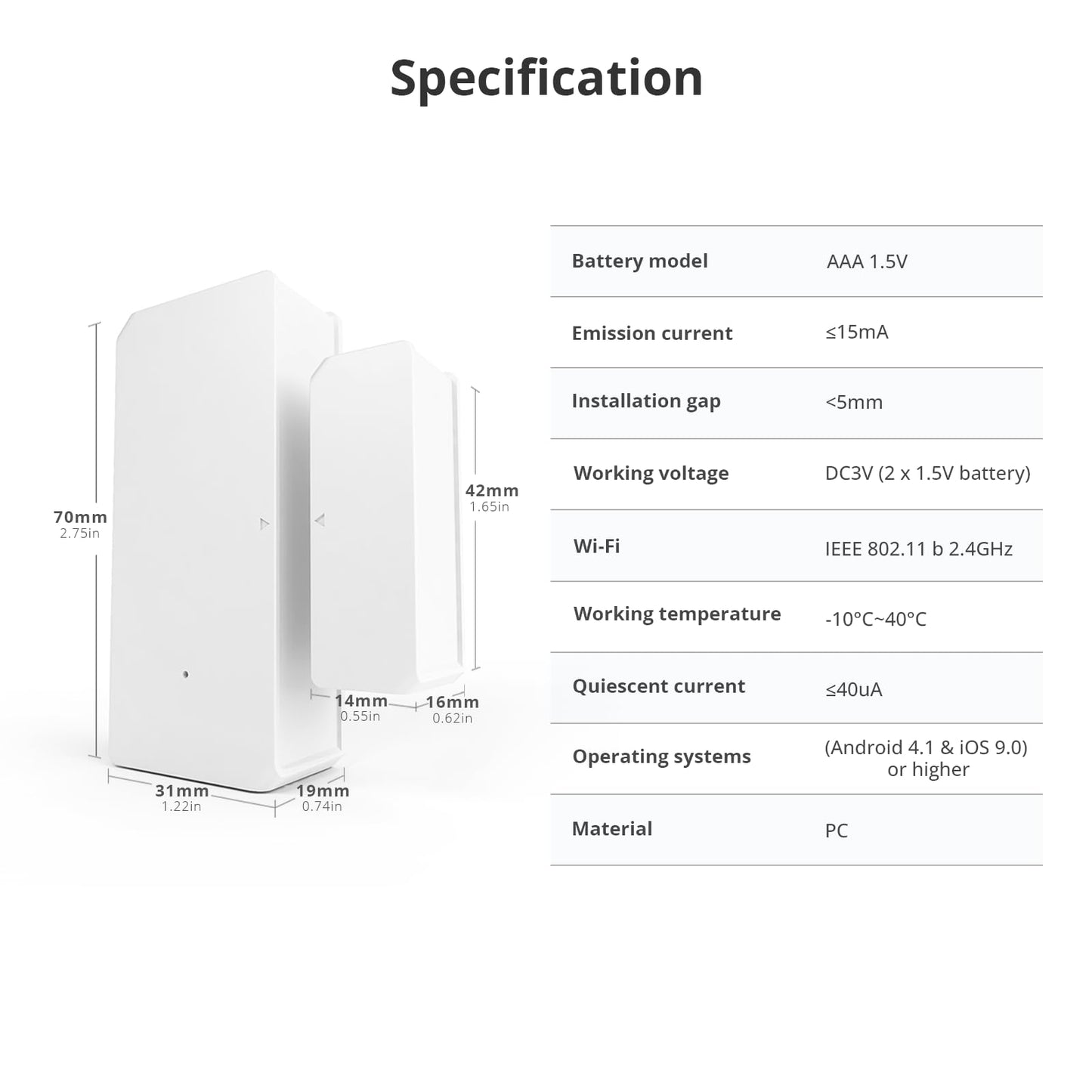 Sensor de Puerta Sonoff DW2 RF Versión