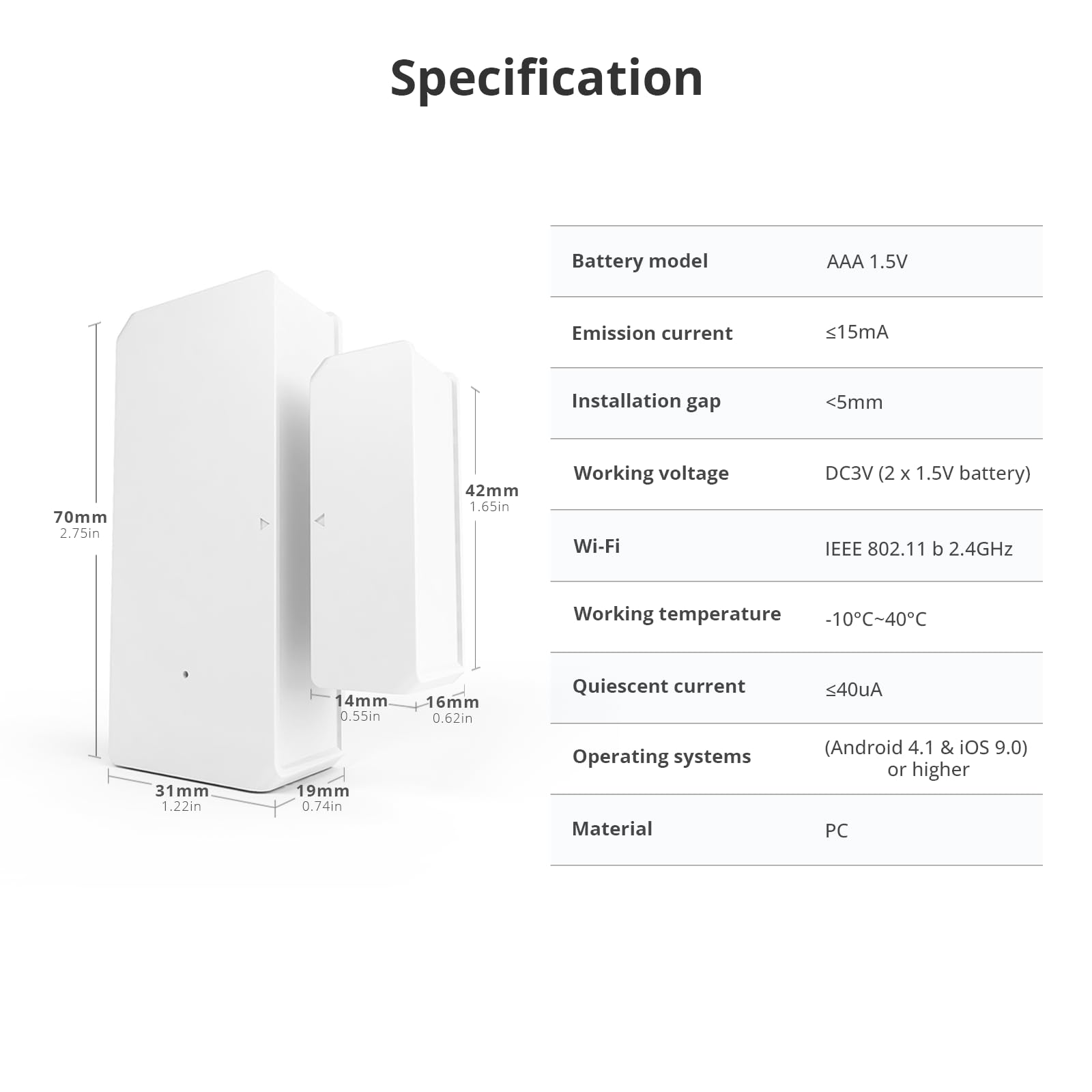 Sensor de Puerta Sonoff DW2 RF Versión