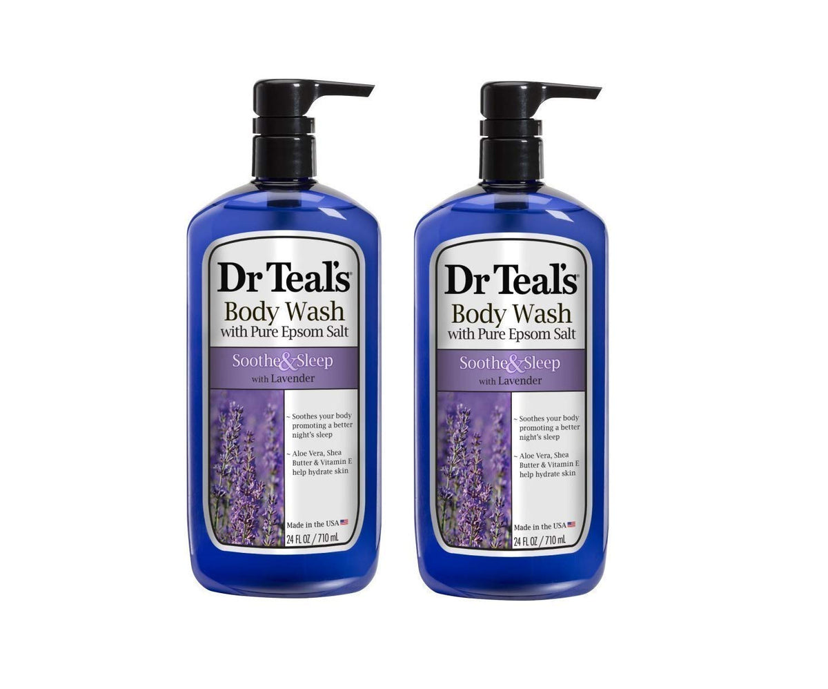 Dr. Teal's Trodat Dr Teal's Pure Epsom Salt Body Wash Soother & Moisturize With Lavender 24 oz (Pack of 2)