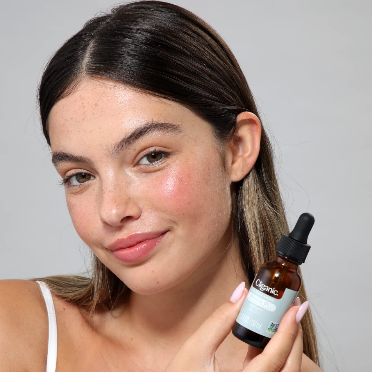Cliganic Aceite de marula orgánico, 100% puro, para cara y cabello, prensado en frío natural, sin refinar