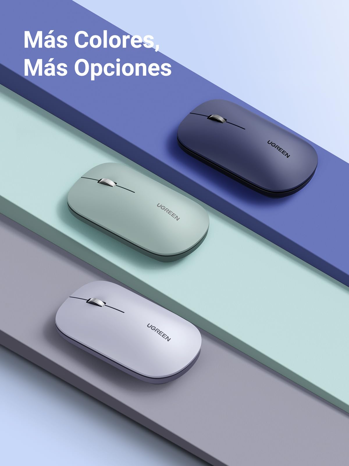 Ratón Inalámbrico UGREEN Negro Ultrafino Silencioso 4 Niveles dpi Ajustables