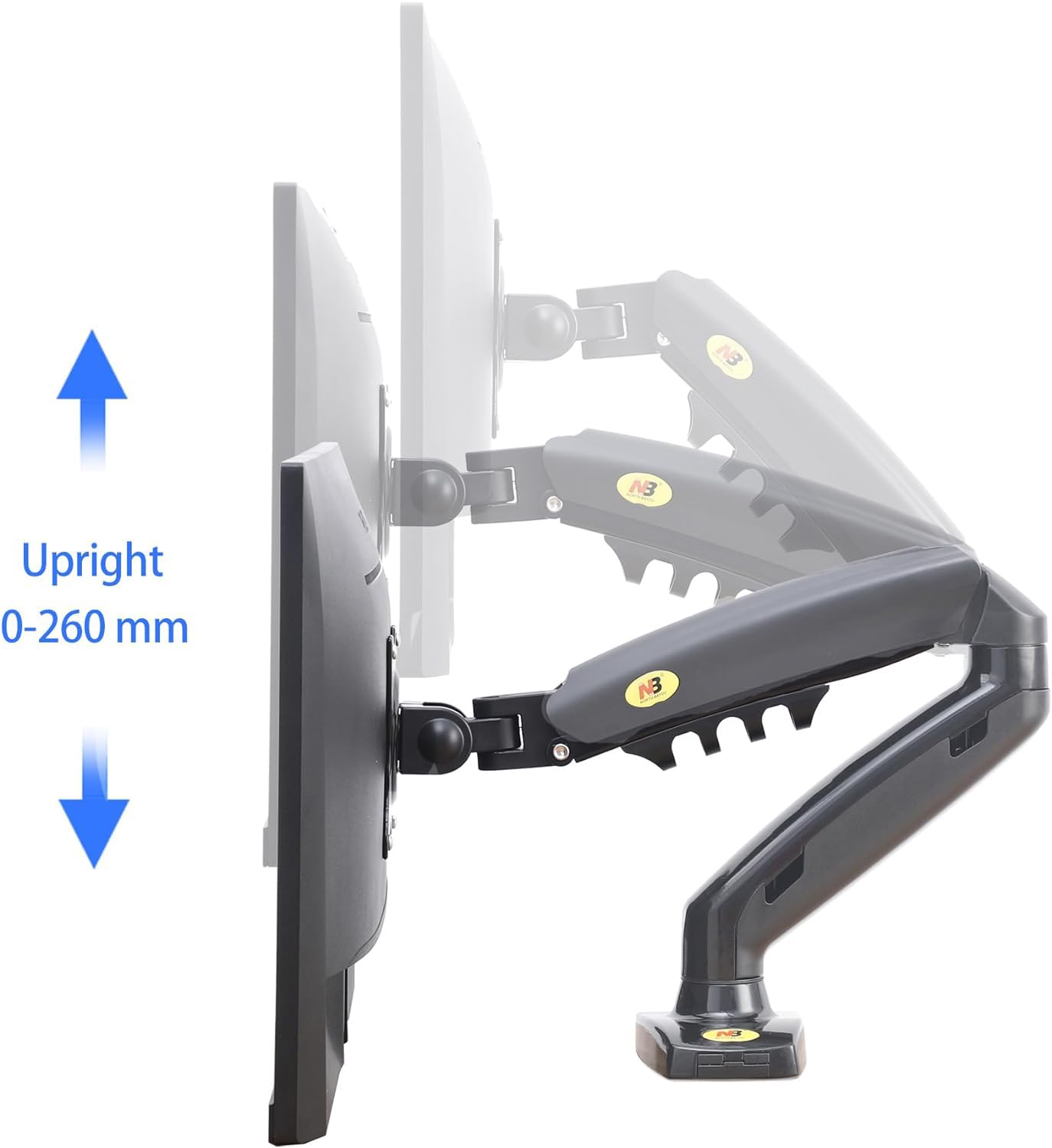 Soporte Hidráulico para Monitor NB F80 17 a 30 Pulgadas Ergonómico con Ajuste Vertical y Horizontal 9kg Máx VESA 100x100mm
