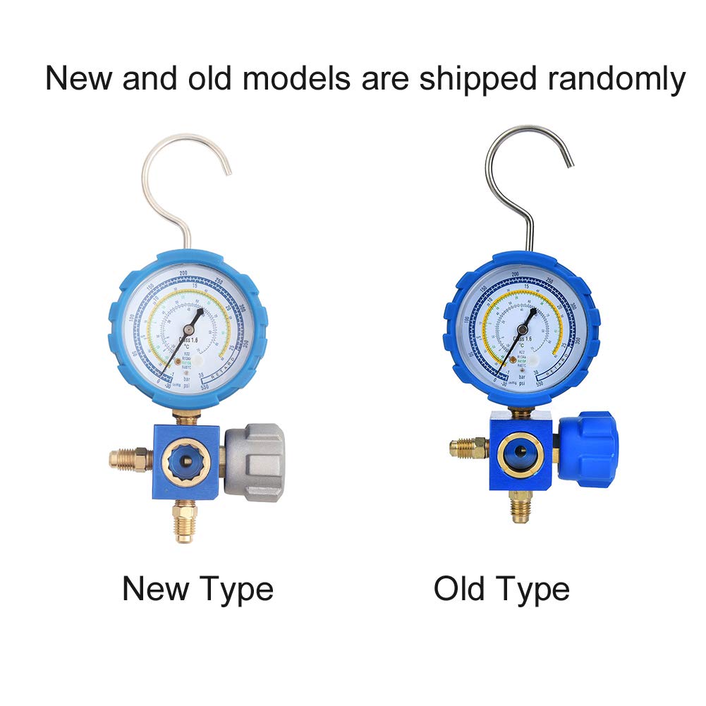 Manómetro de aire Acondicionado para R22 / R410A / R134A / R407C Herramienta de Refrigeración de Aire Acondicionado de Baja Presión con mirilla G1 / 4