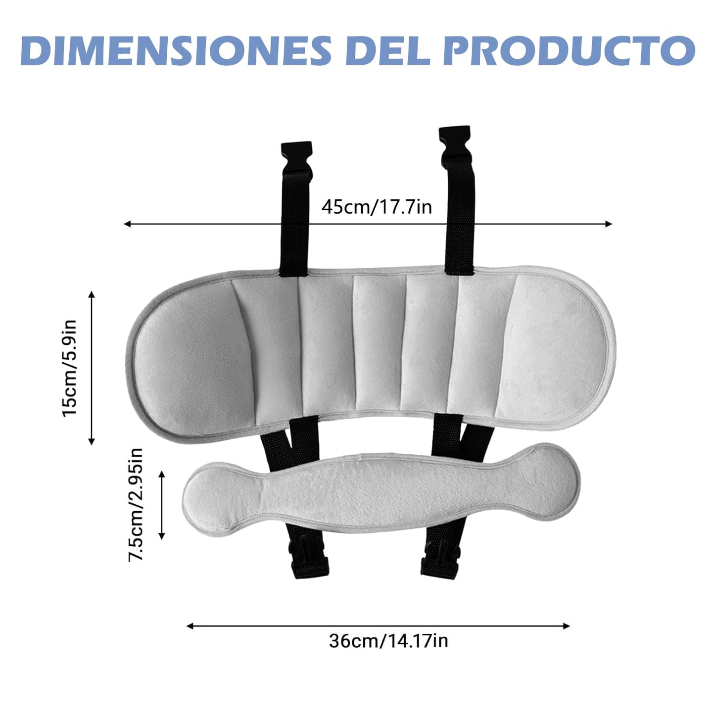Soporte para la Cabeza del Asiento del Automóvil para Niños (Gris)