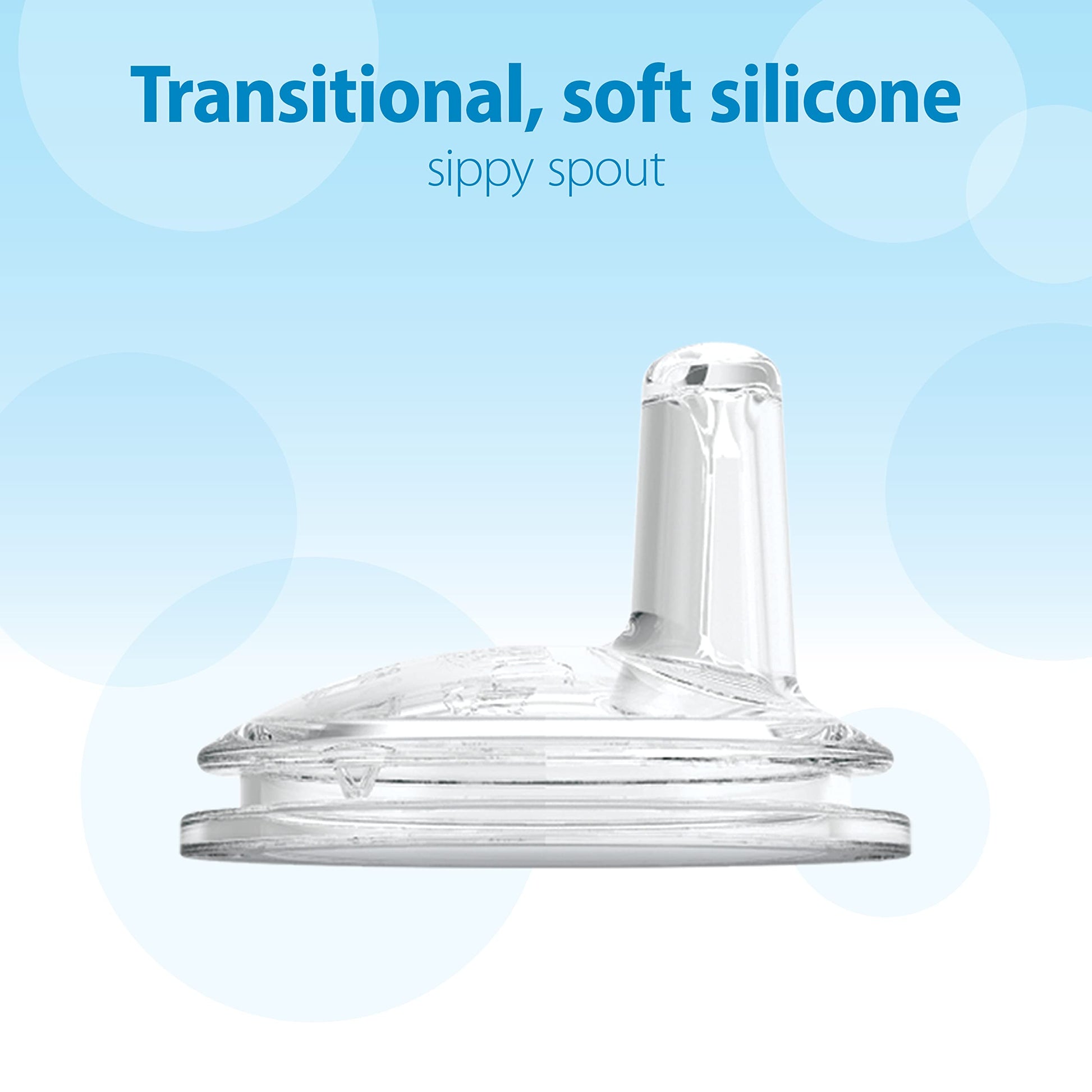 Botella de Cuello Ancho Dr. Brown's Azul Claro con Asas de Silicona para Fácil Agarre 6 m+