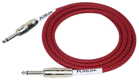 Cable para instrumento Kirlin profesional, 10 metros plug 1/4 mono, IWCC201PN colores (Rojo)