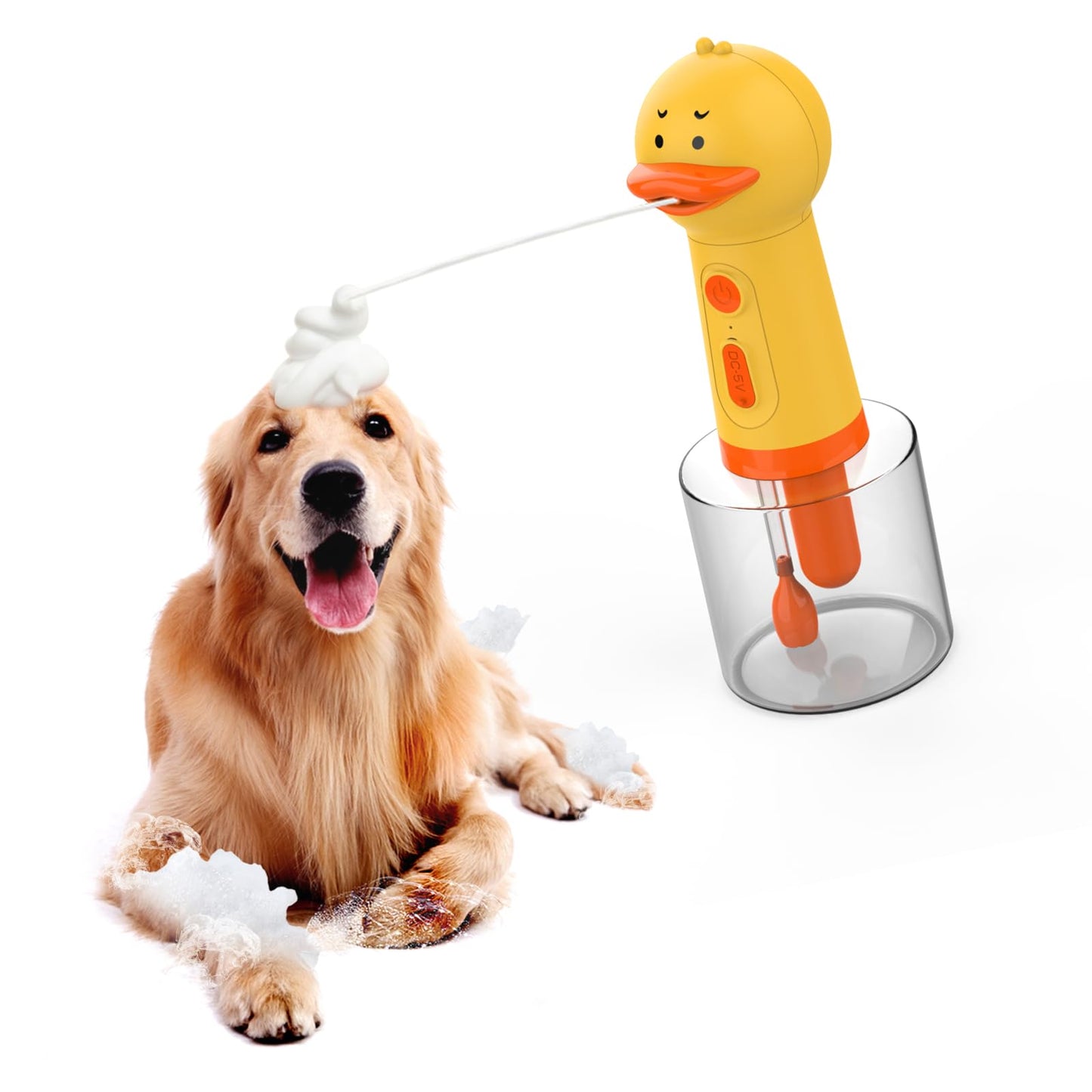 Máquina Eléctrica de Limpieza de Perros MSDONG Naranja Limpieza Profunda IPX 5 Impermeable