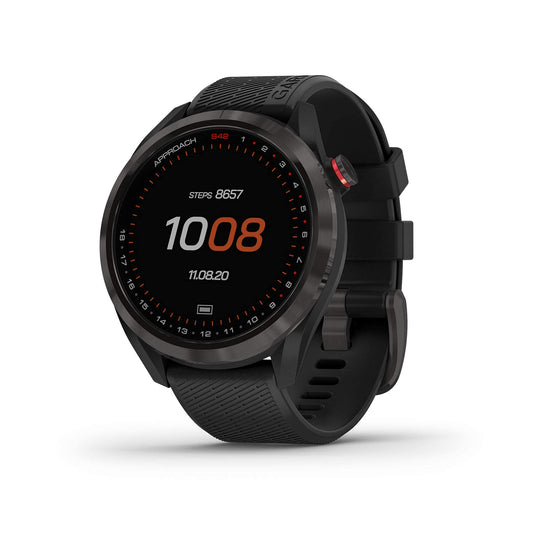 Reloj Inteligente de Golf Garmin Approach S42 Plomizo con Pantalla Táctil y Banda de Silicona Negra Reacondicionado