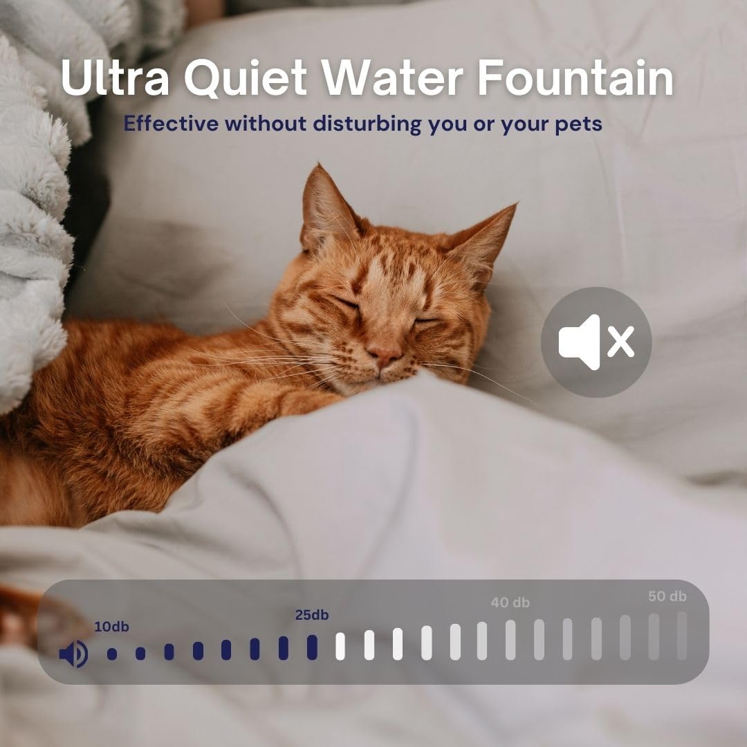 Fuente De Agua De Cerámica Pet Heights Blanco con Flujo Ajustable para Mascotas