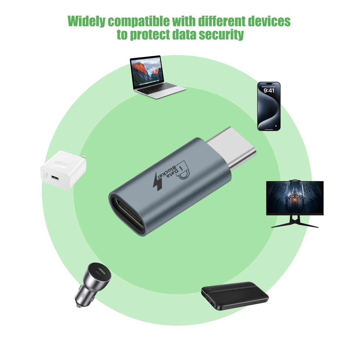 Bloqueador de Datos USB C Pastall Blanco Paquete de 4 Unidades Solo para Carga