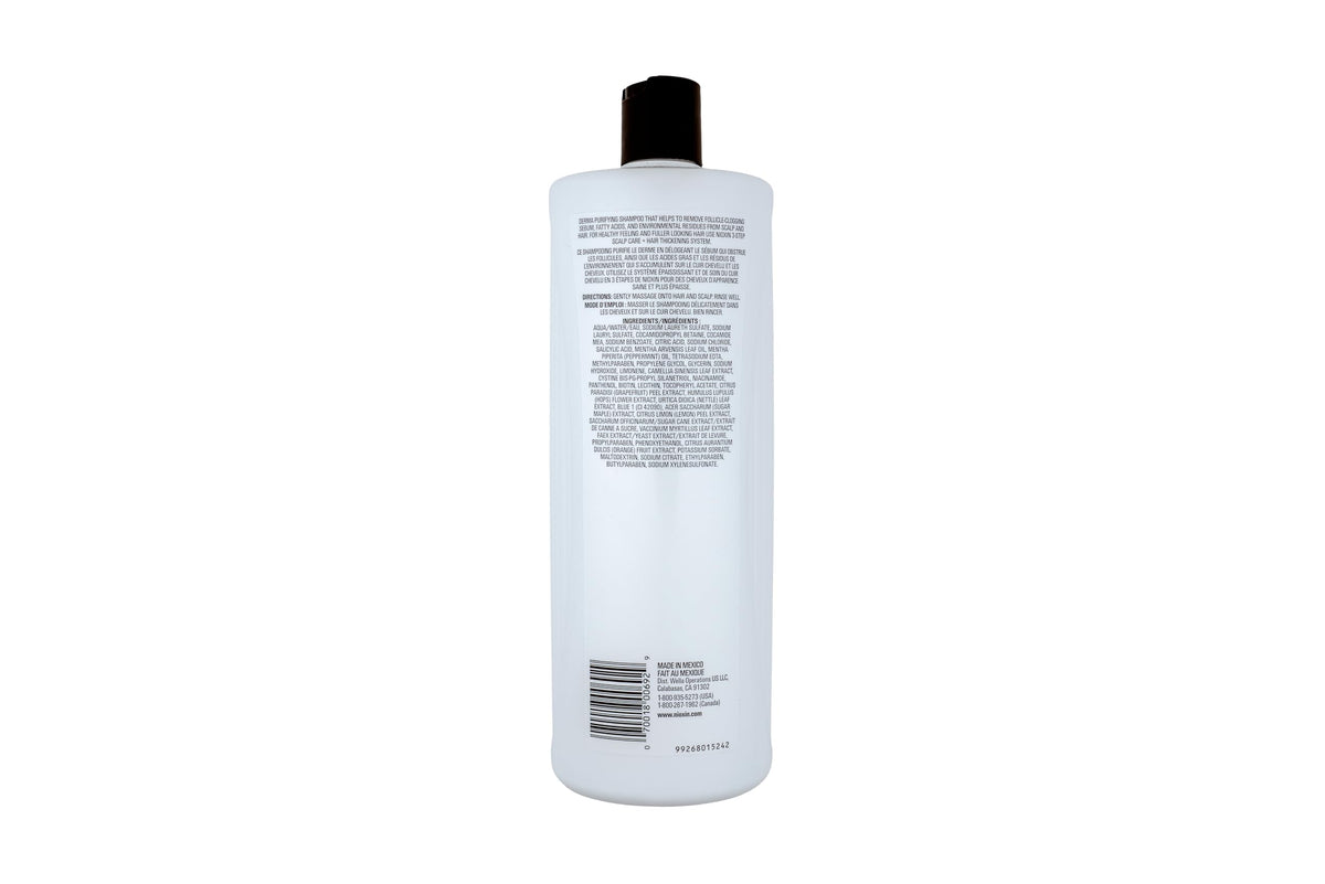Nioxin Cleanser Shampoo System 1 for Fine Hair with Light Thinning, 33.8 Ounce