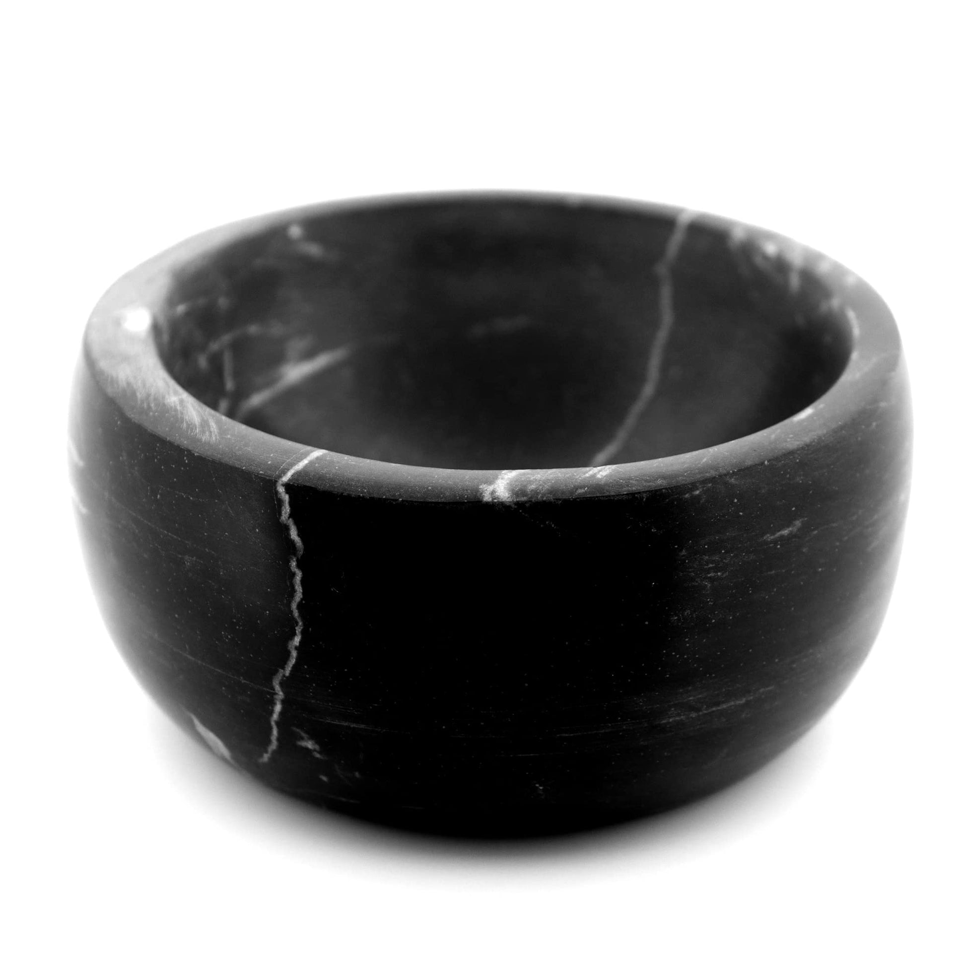 ShayVe - Cuenco de afeitar para jabón y crema de afeitar, cuenco de afeitar de mármol para jabón y crema, exquisito kit de afeitado húmedo con aislamiento térmico (Black White)