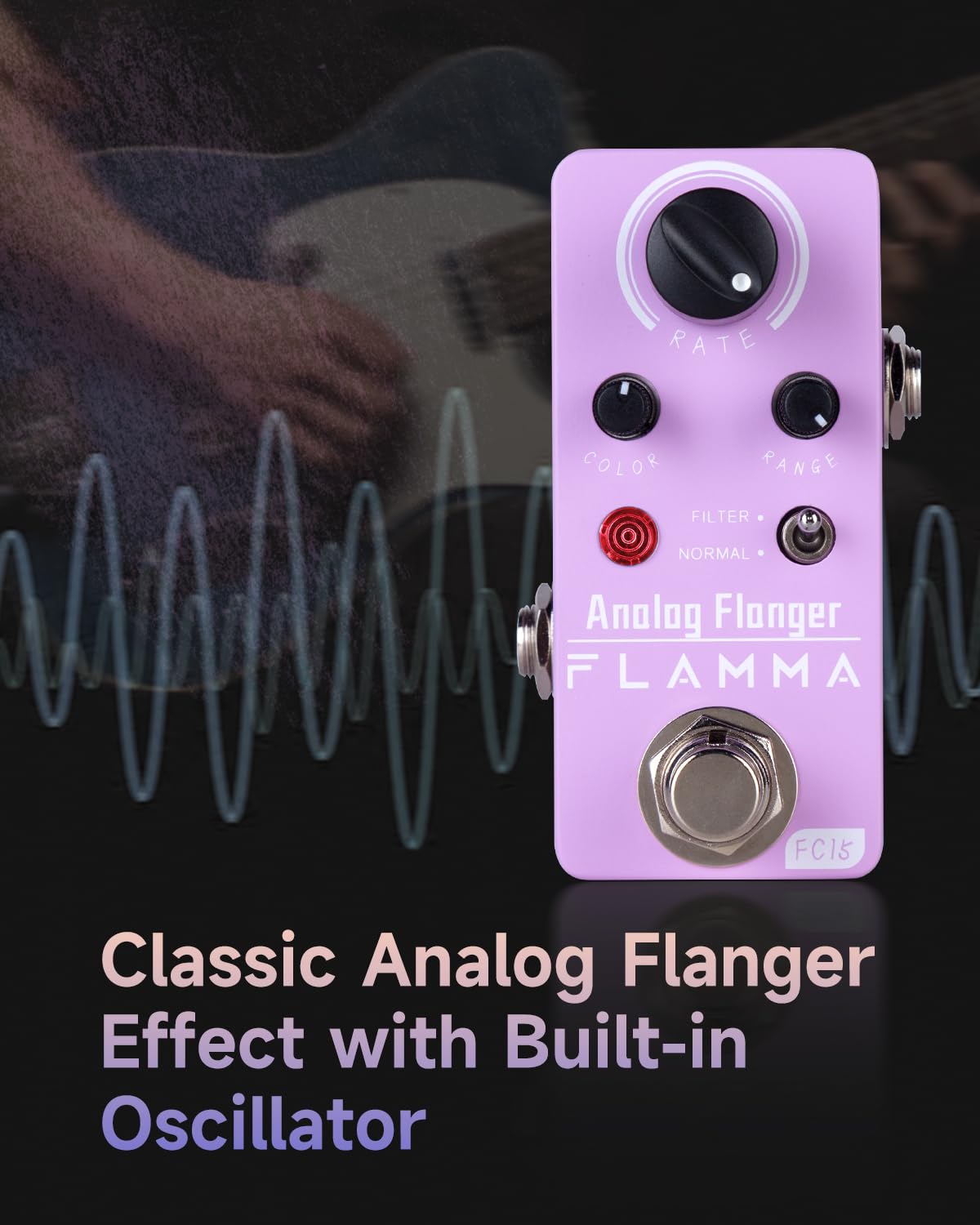 Pedal Analógico FLAMMA FC15 Flanger Portátil True Bypass para Guitarra