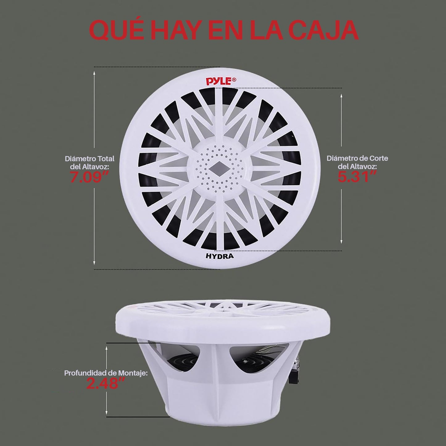 Pyle Subwoofer de Audio Marino para Exteriores de 8 Pulgadas. Altavoz de Graves Blanco Impermeable de 400 Watta para Sistema de Sonido Estéreo