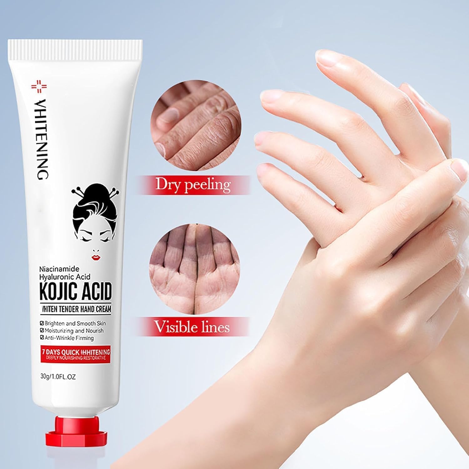 Crema de manos con Kojic Acid para mujeres - Hidratante 30g (2 piezas)