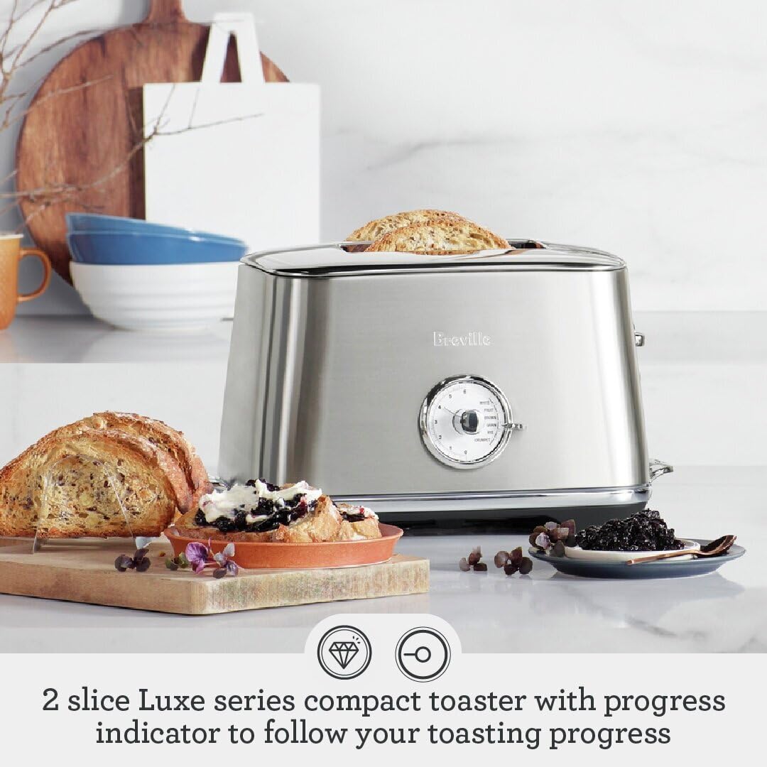 La tostadora Breville Toast Select Luxe de 2 rebanadas, acero inoxidable cepillado, STA735
