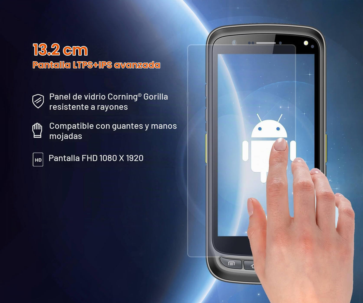 Terminal de Datos Portátil Archer Products Negro con Escáner de Código de Barras 1D y 2D, 3G 4G WiFi BT GPS y Empuñadura Ergonómica de Pistola