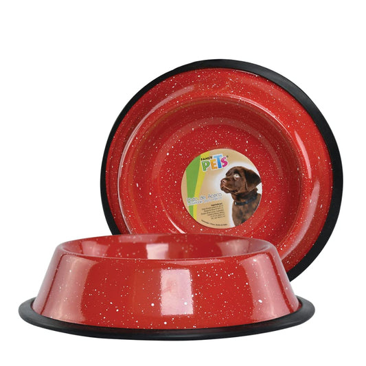 Fancy Pets Plato de Acero Jaspeado para Perro de 32 Onzas y/o 907 Gramos