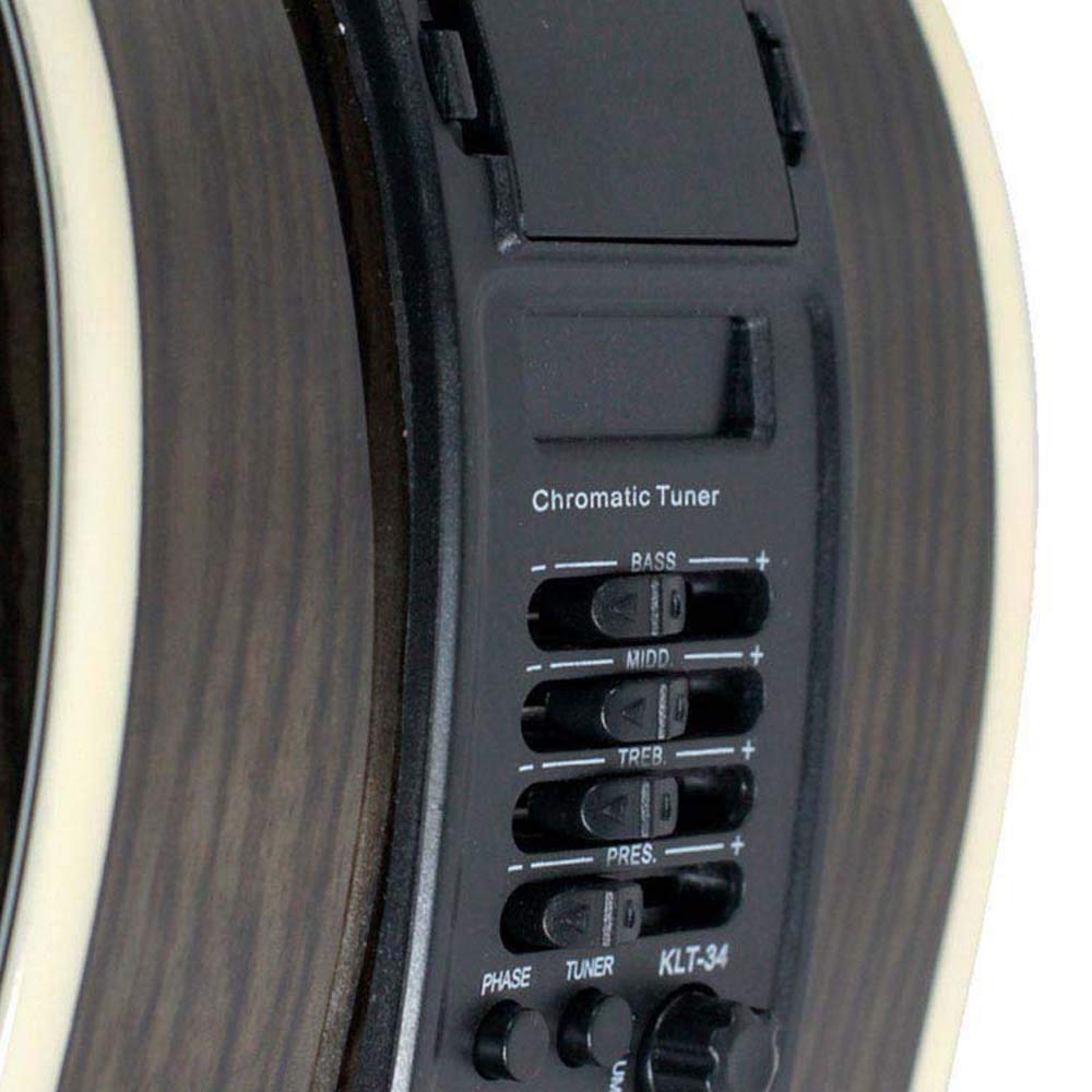 Bajo Electroacústico de 4 cuerdas La Sevillana B-1004CEQ color negro transparente