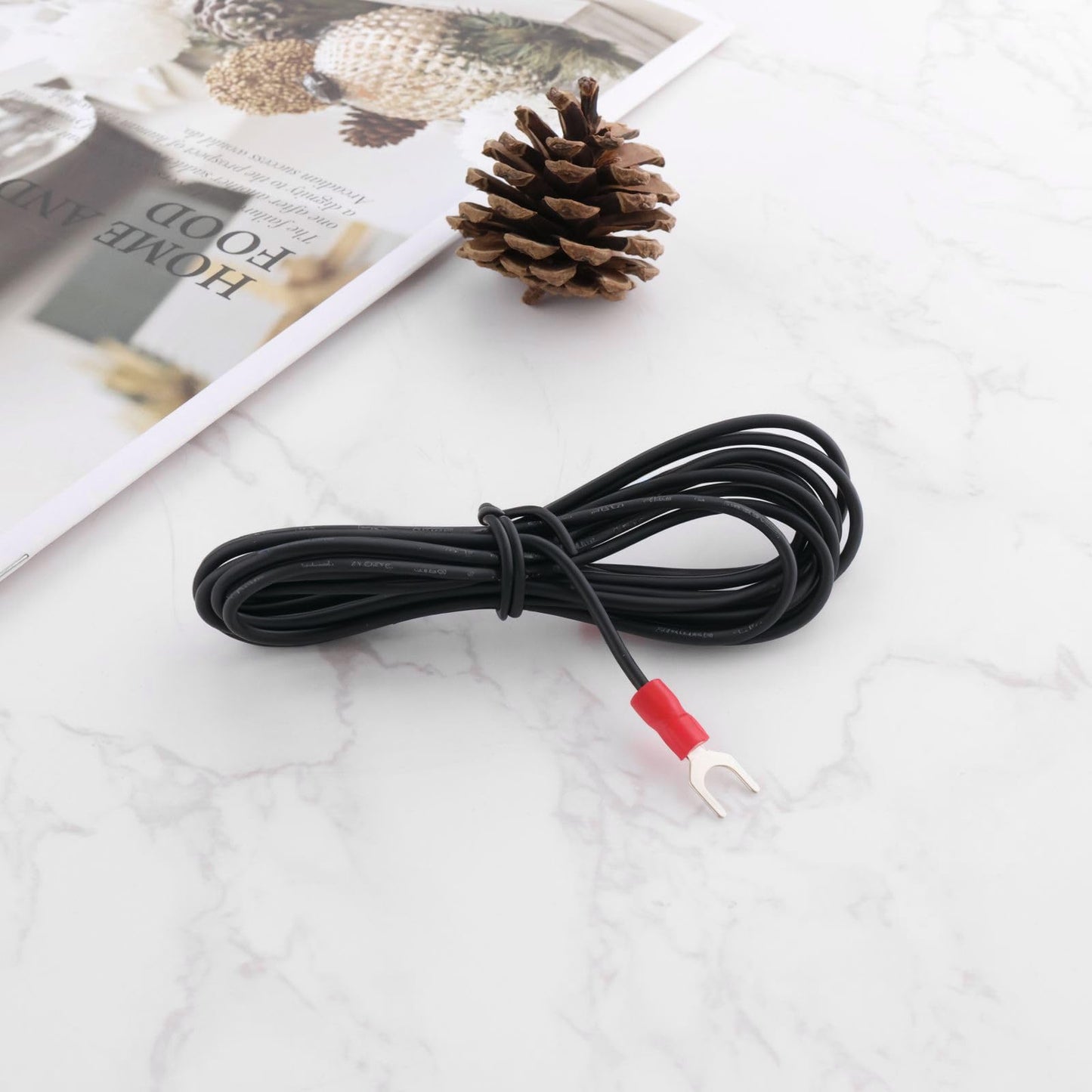 Be In Your Mind - 2 cables de tierra para fonógrafo, cable de tierra de alta fidelidad de 2 m con cable de 18AWG y conectores tipo U de 5 mm para placas giratorias de cartucho magnético