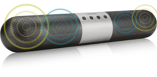 HONGHCL Barra de Sonido, Sound Bar con Conectividad Bluetooth/AUX 3.5mm/USB/TF Card,Barras de Sonido con Sonido Estéreo de 360°,Inalámbrica Bocina de Subwoofer con Llamadas Manos Libres HD y FM