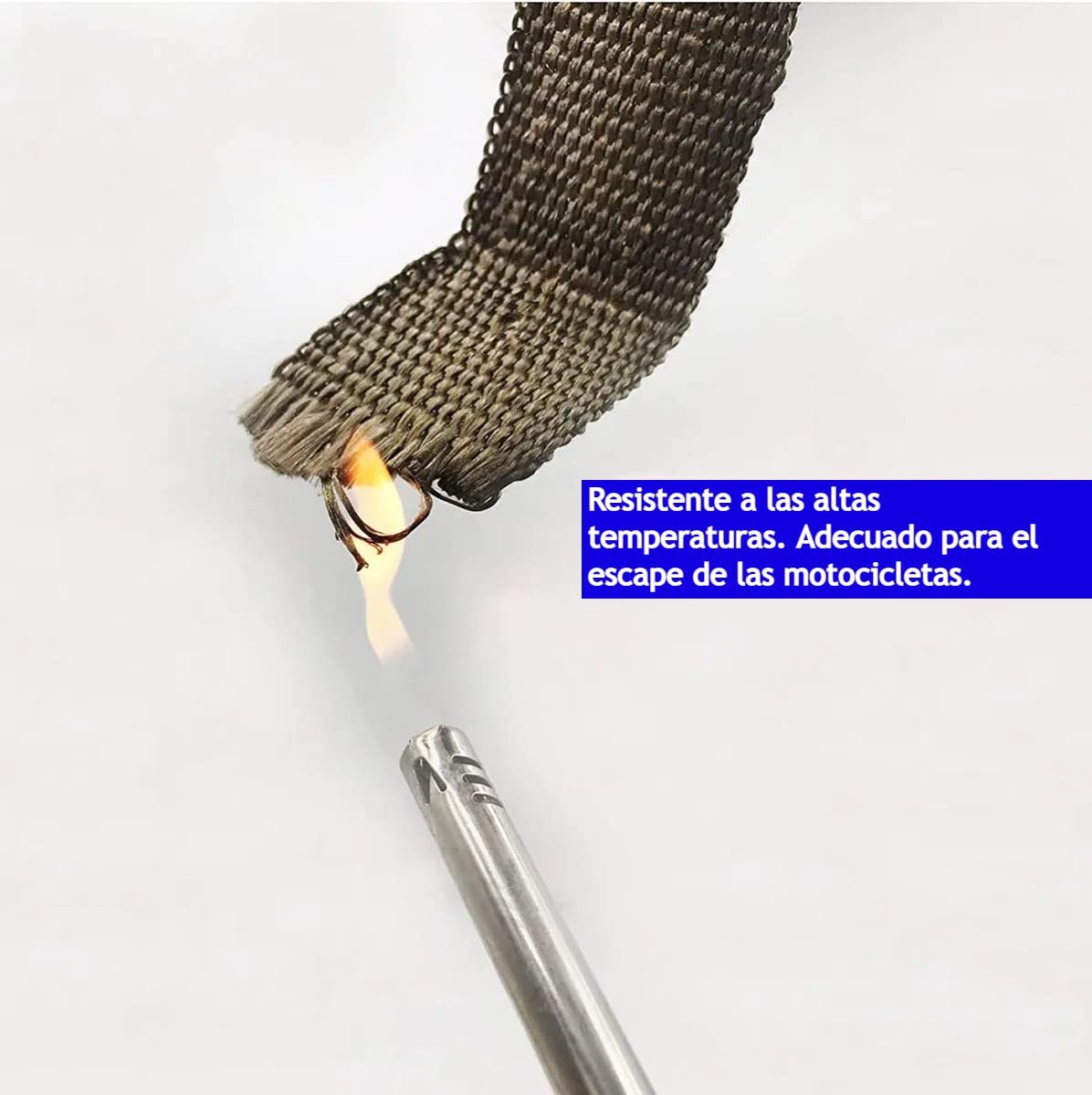 Rollo Cinta Térmica Universal Motocicleta Azul de Fibra de Vidrio con Lazos Inoxidables